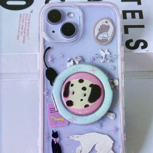 Other - Decorative Phone Case with Pop Socket - Purple